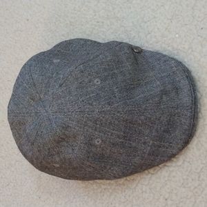 NWOT Gray Mini Plaid Polyester/Viscose Driver's Flat Cap L/XL